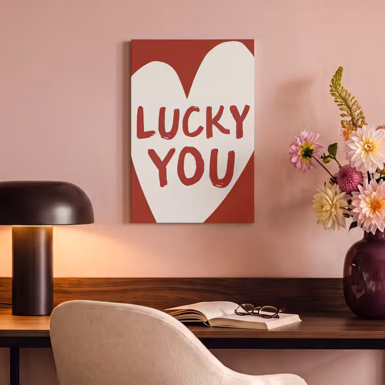 Canvas schilderij - Lucky - Hart - Rood — 2