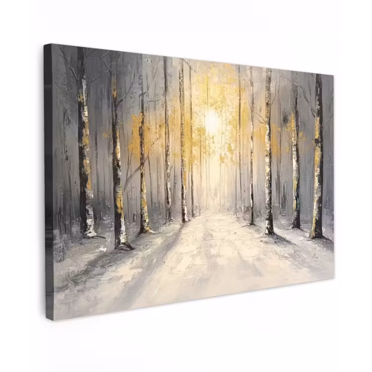 Canvas schilderij - Winter - Abstract - Sneeuw - Natuur - Zon — 1