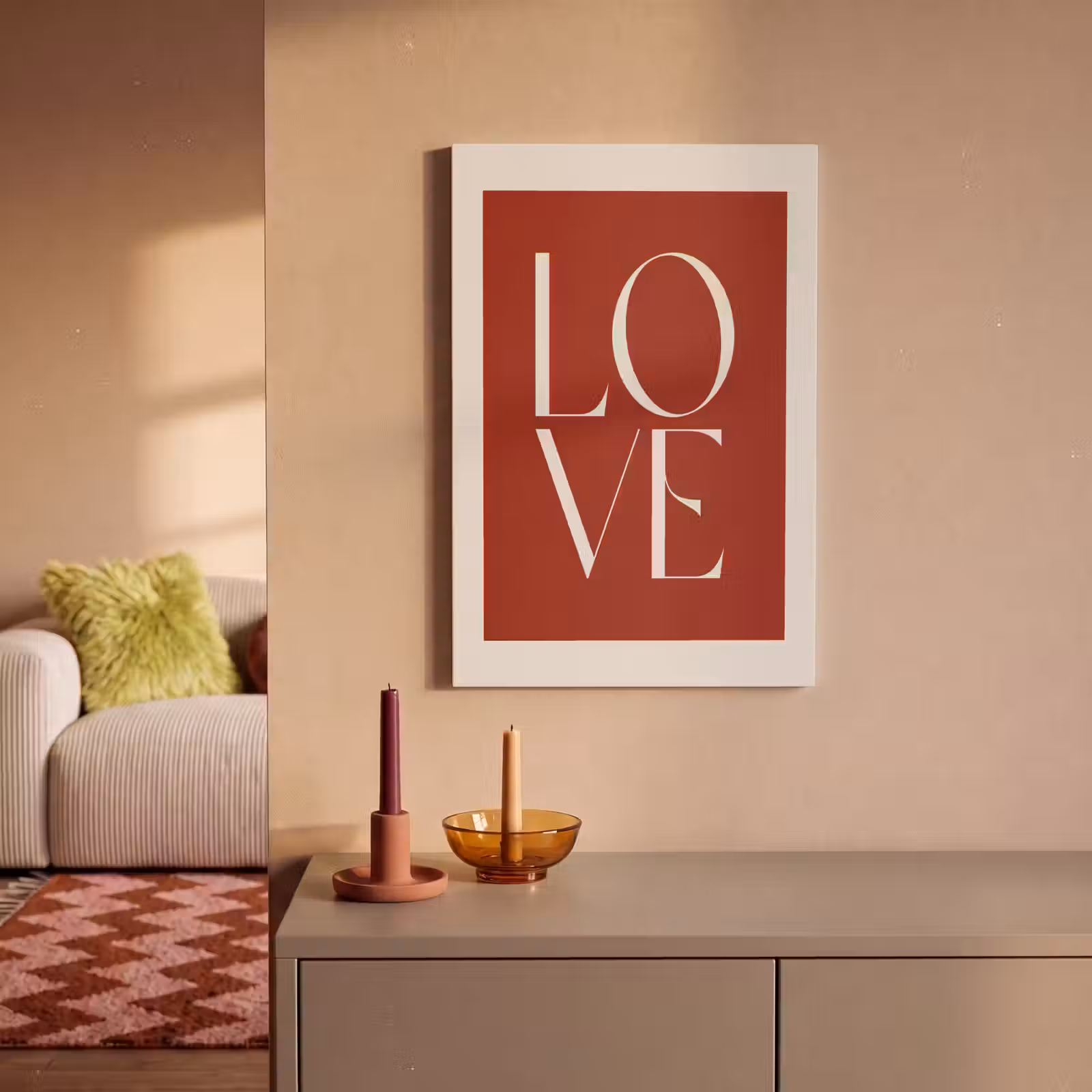 Canvas schilderij - Love - Rood - Minimalistisch — 1