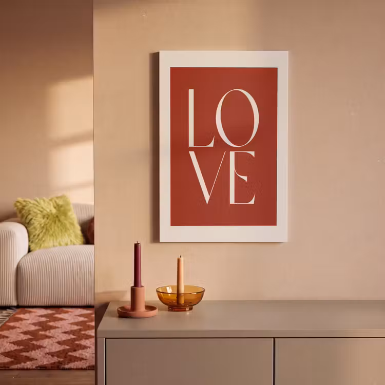 Canvas schilderij - Love - Rood - Minimalistisch — 1