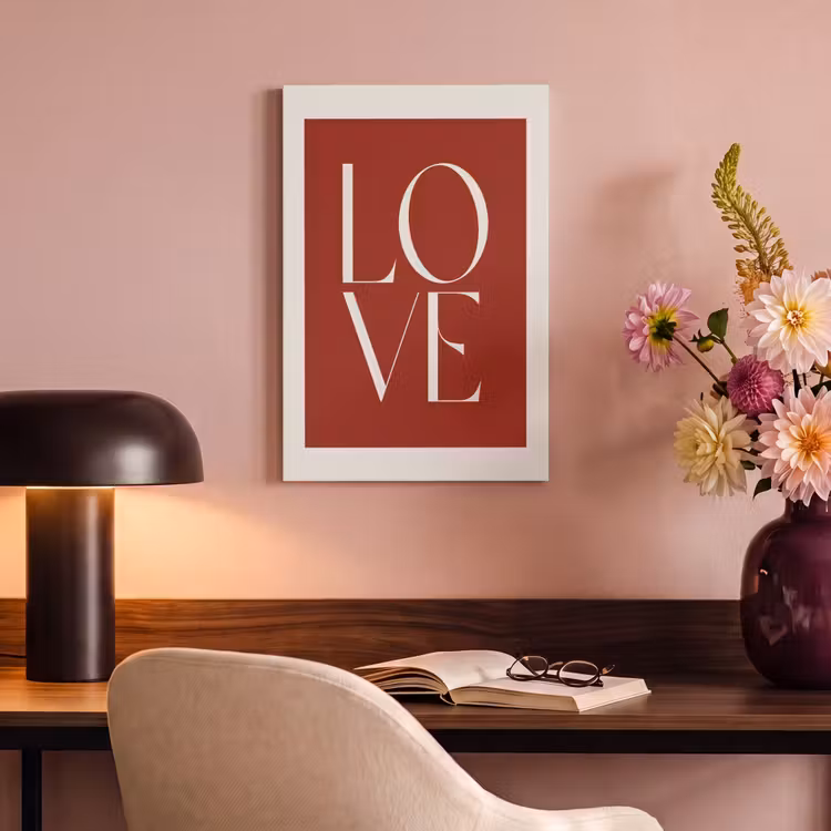 Canvas schilderij - Love - Rood - Minimalistisch — 2