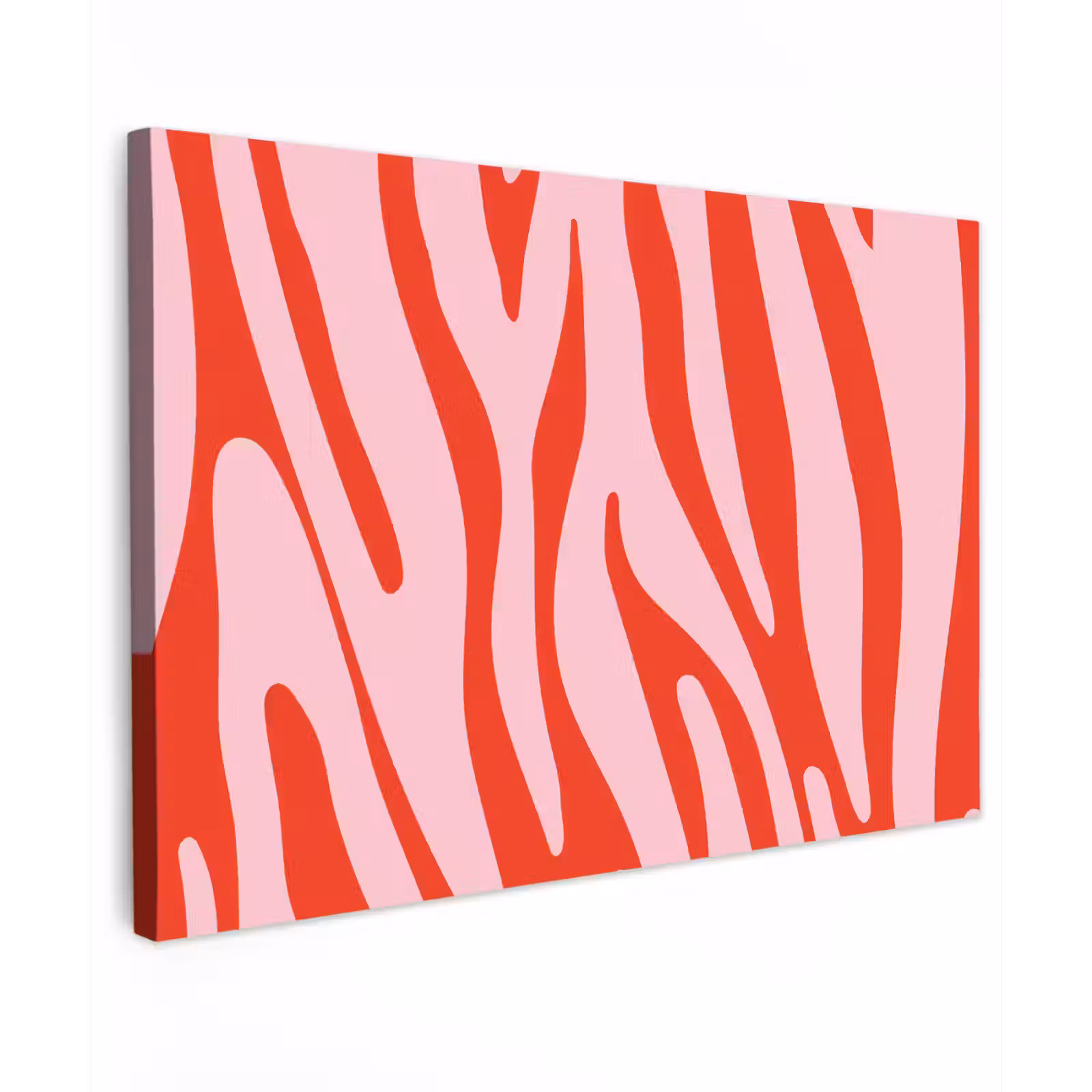 Canvas schilderij - Zebraprint - Roze - Rood - Dierenprint — 1