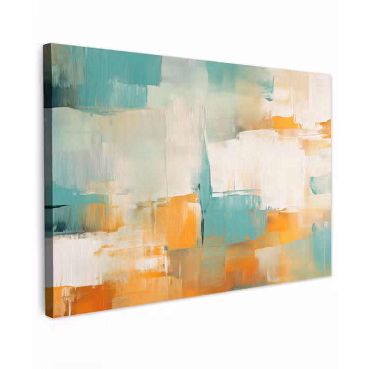 Canvas schilderij - Kunst - Abstract - Blauw - Wit — 1