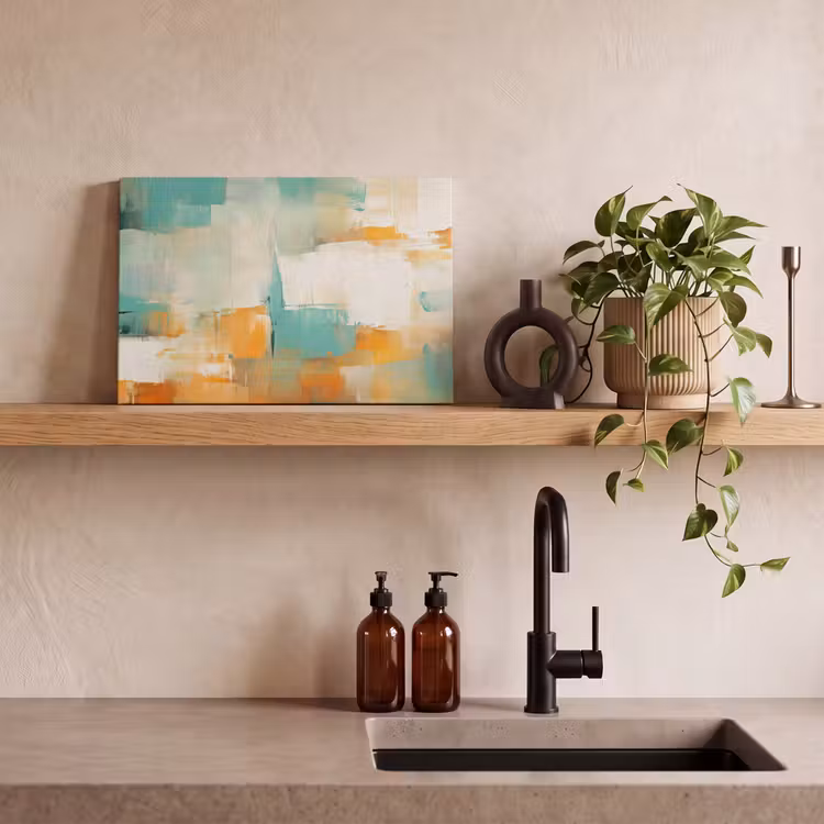 Canvas schilderij - Kunst - Abstract - Blauw - Wit — 3