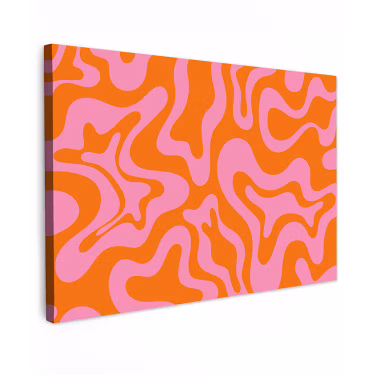 Canvas schilderij - Patroon - Roze - Oranje - Abstract - Modern — 1