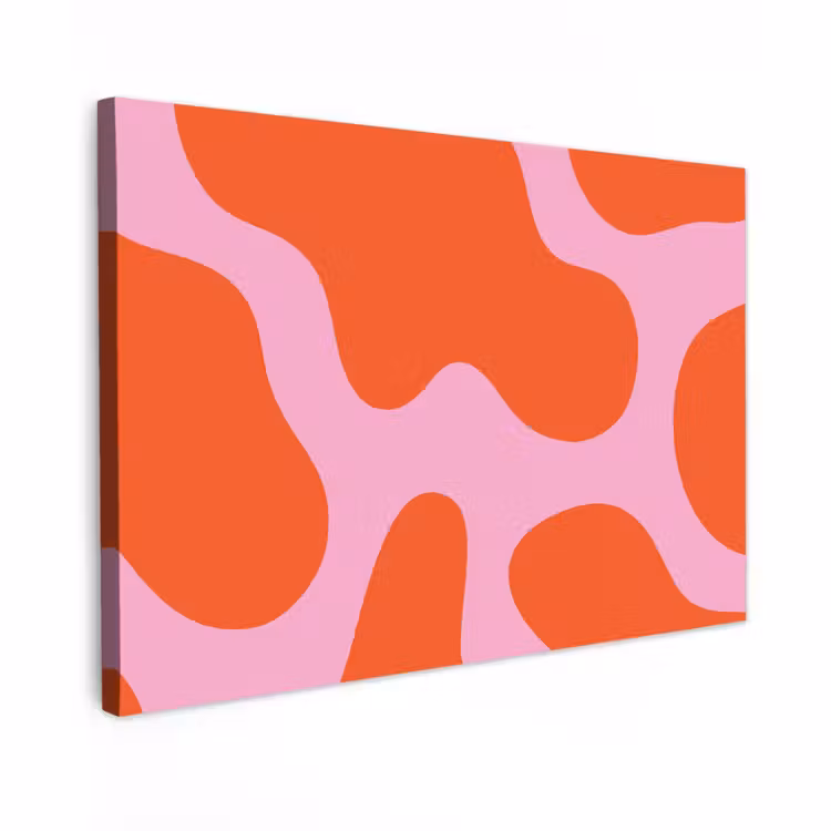Canvas schilderij - Vlekken - Rood - Roze - Patroon - Minimalistisch — 1