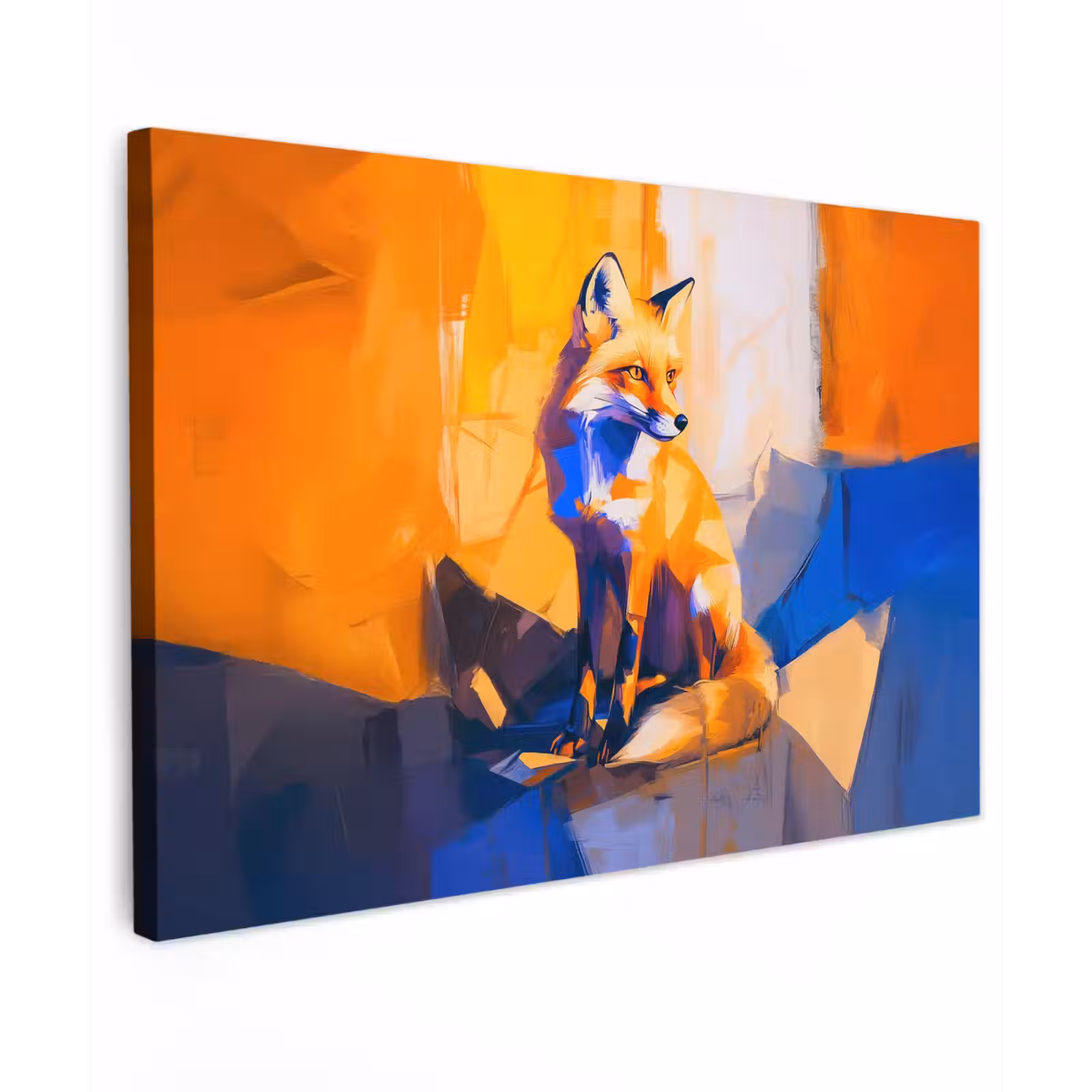 Canvas schilderij - Vos - Oranje - Vormen - Abstract — 1