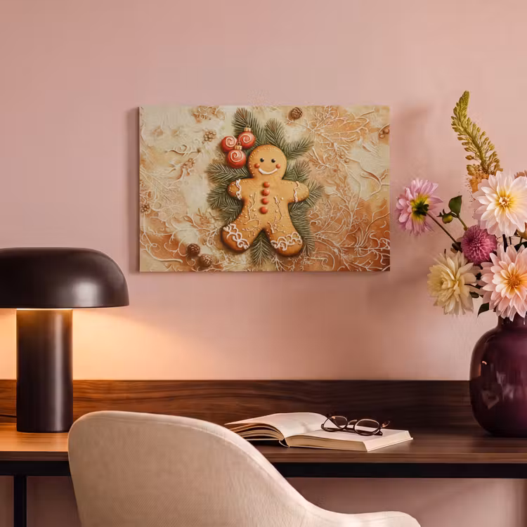 Canvas schilderij - Kerstmis - Koekje - Poppetje - Speculaas — 4