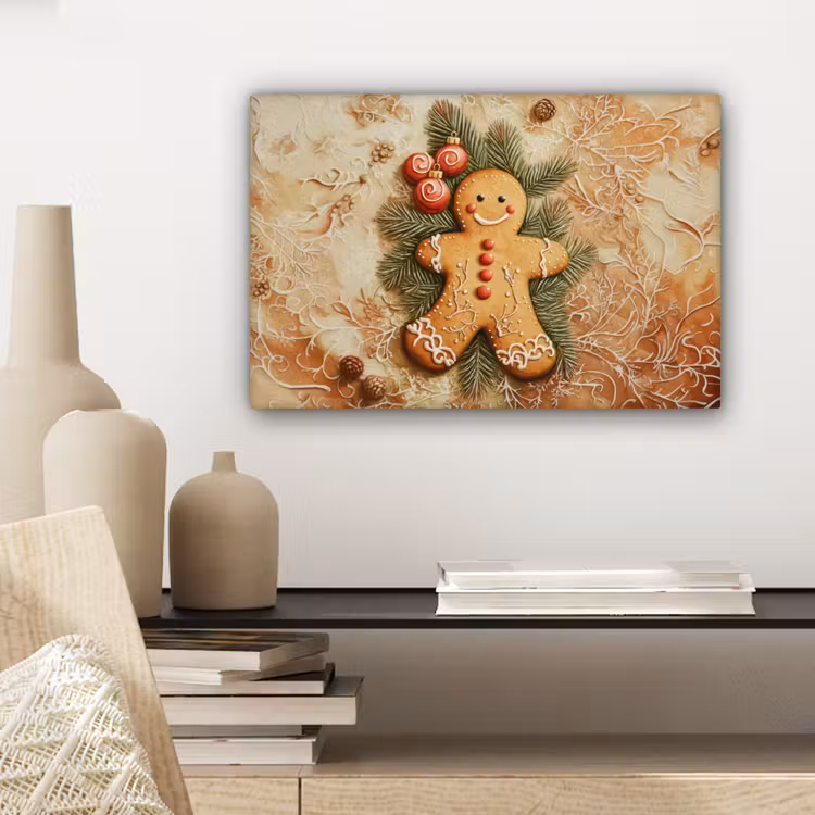 Canvas schilderij - Kerstmis - Koekje - Poppetje - Speculaas — 5