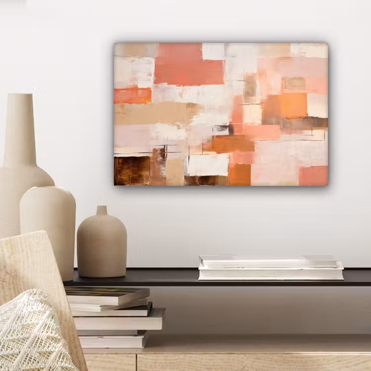 Canvas schilderij - Kunst - Roze - Abstract — 5