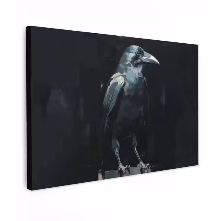 Canvas schilderij - Raaf - Vogels - Zwart — 1