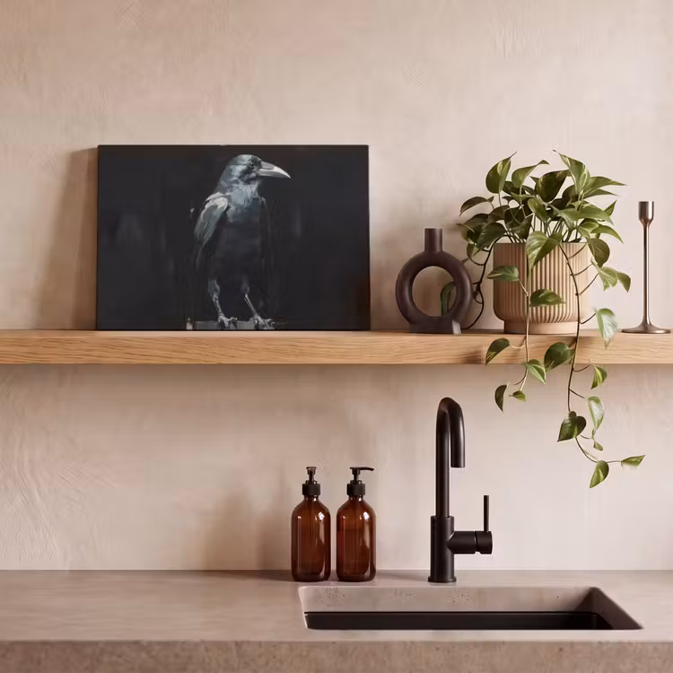 Canvas schilderij - Raaf - Vogels - Zwart — 3