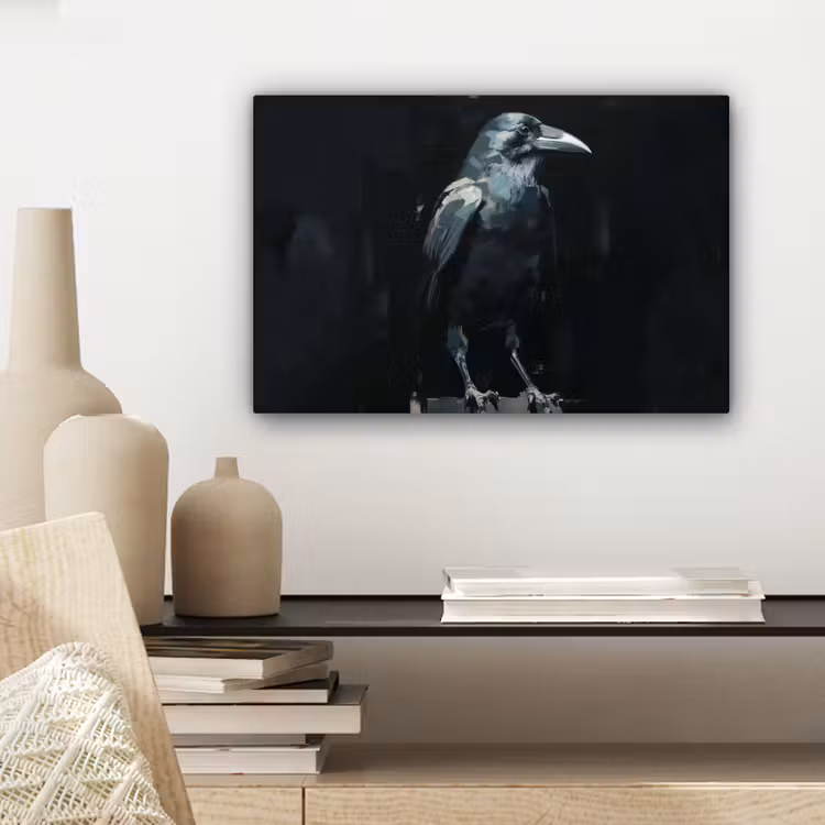 Canvas schilderij - Raaf - Vogels - Zwart — 5