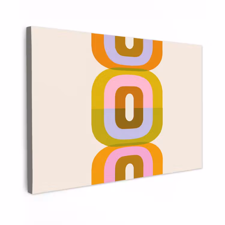 Canvas schilderij - Stapel - Vormen - Geblokt - Oranje — 1