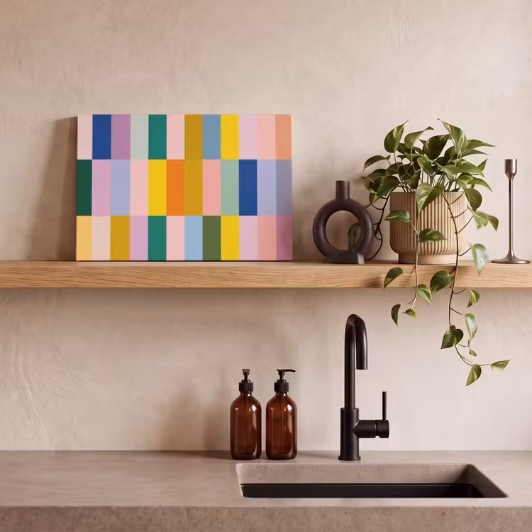 Canvas schilderij - Stroken - Blauw - Patroon - Abstract — 3