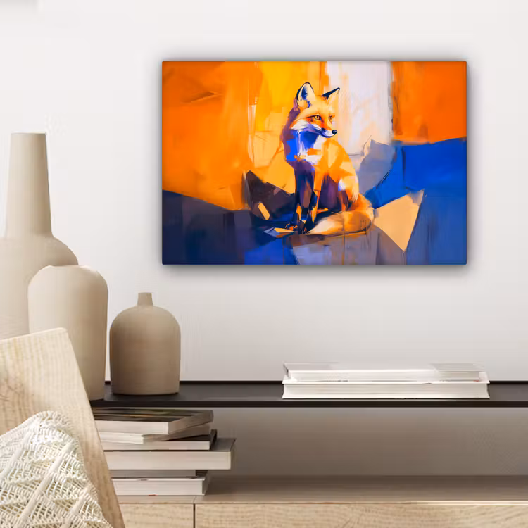 Canvas schilderij - Vos - Oranje - Vormen - Abstract — 5