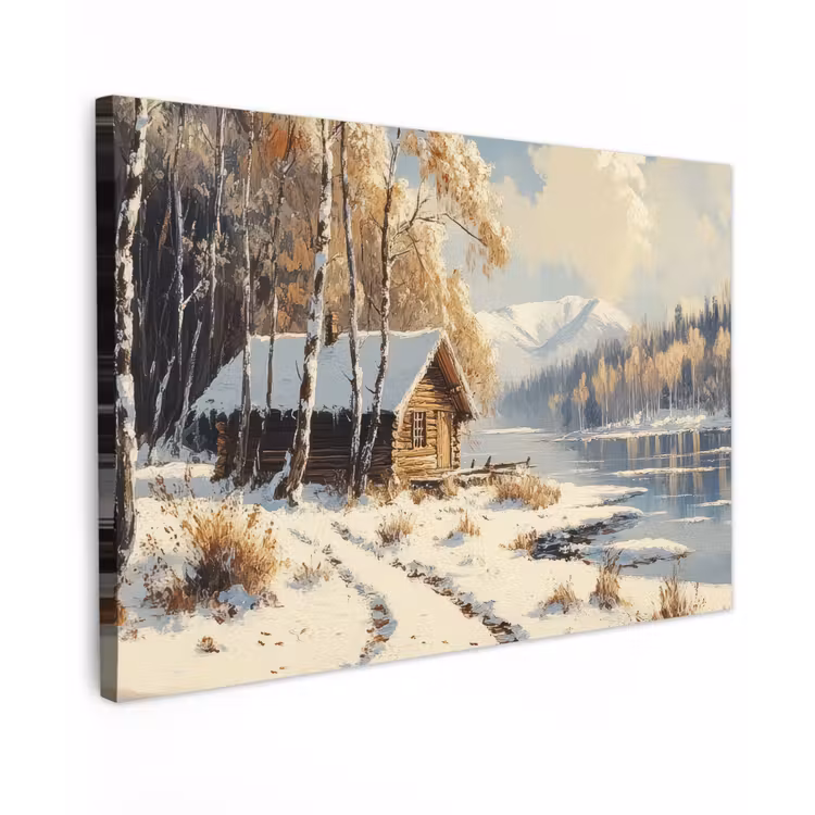Canvas schilderij - Winter - Sneeuw - Huis - Natuur — 1