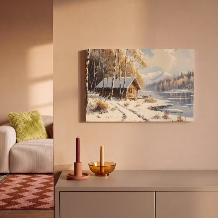 Canvas schilderij - Winter - Sneeuw - Huis - Natuur — 2