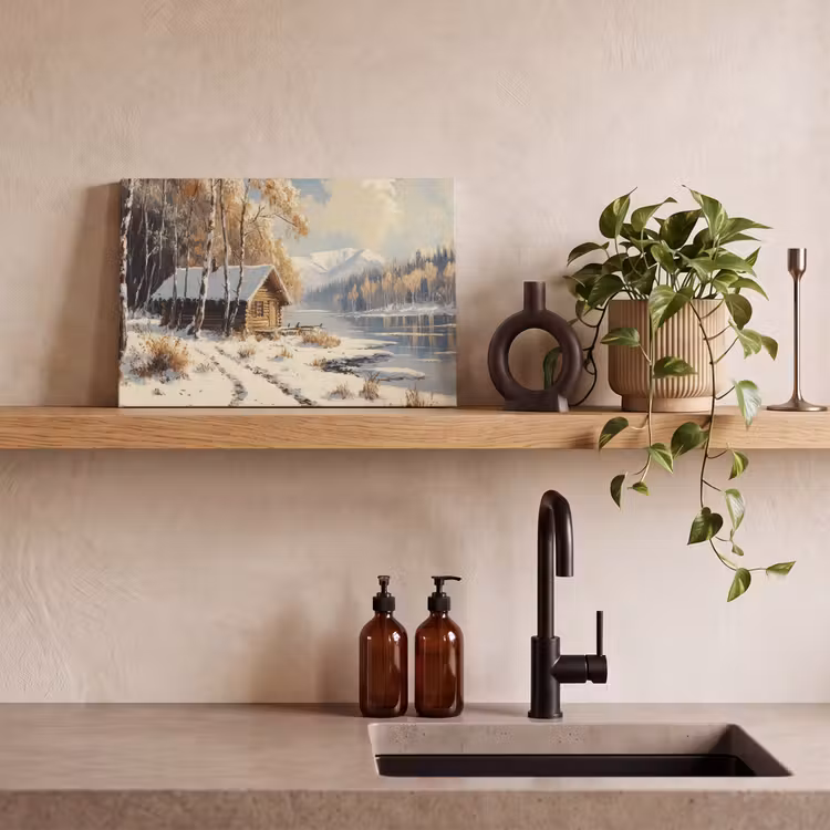 Canvas schilderij - Winter - Sneeuw - Huis - Natuur — 3