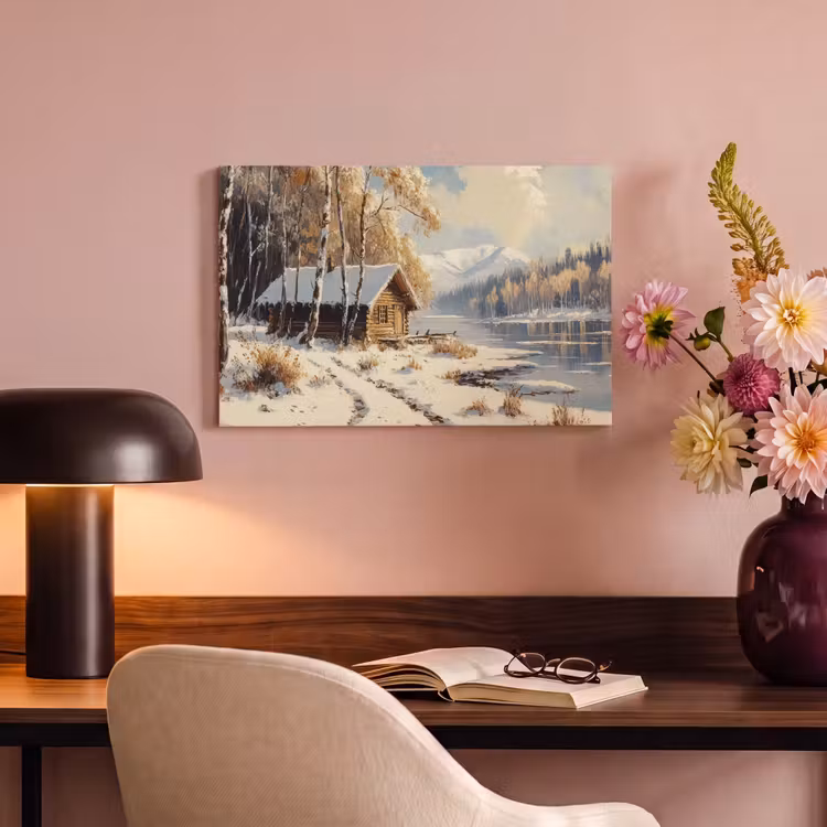 Canvas schilderij - Winter - Sneeuw - Huis - Natuur — 4