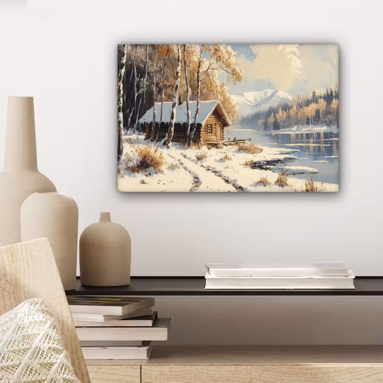 Canvas schilderij - Winter - Sneeuw - Huis - Natuur — 5