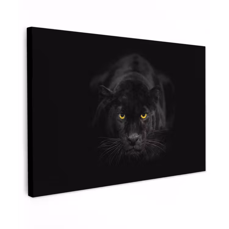 Canvas schilderij - Panter - Dieren - Zwart - Ogen — 1