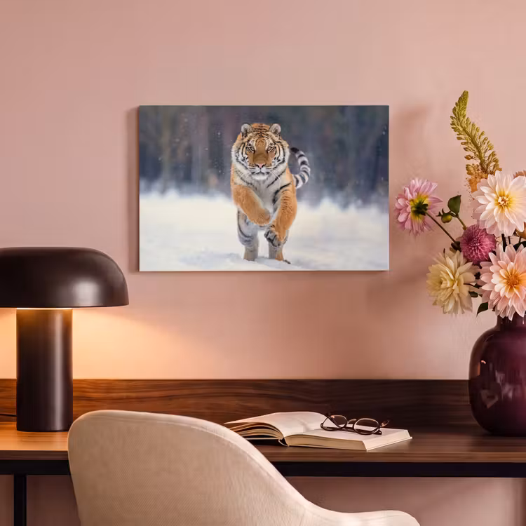 Canvas schilderij - Tijger - Landschap - Sneeuw - Winter - Dieren — 4