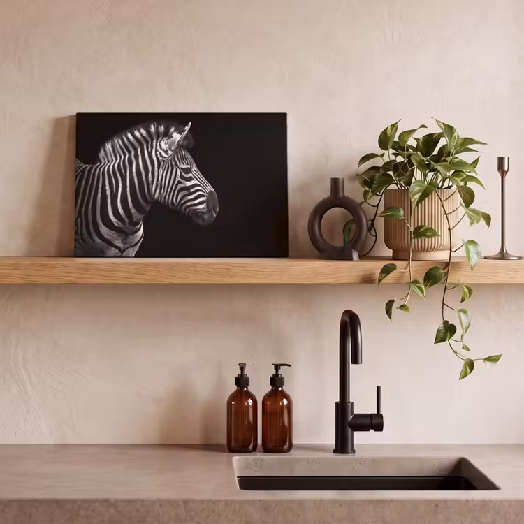 Canvas schilderij - Zebra - Zwart - Wit - Portret - Dieren — 3