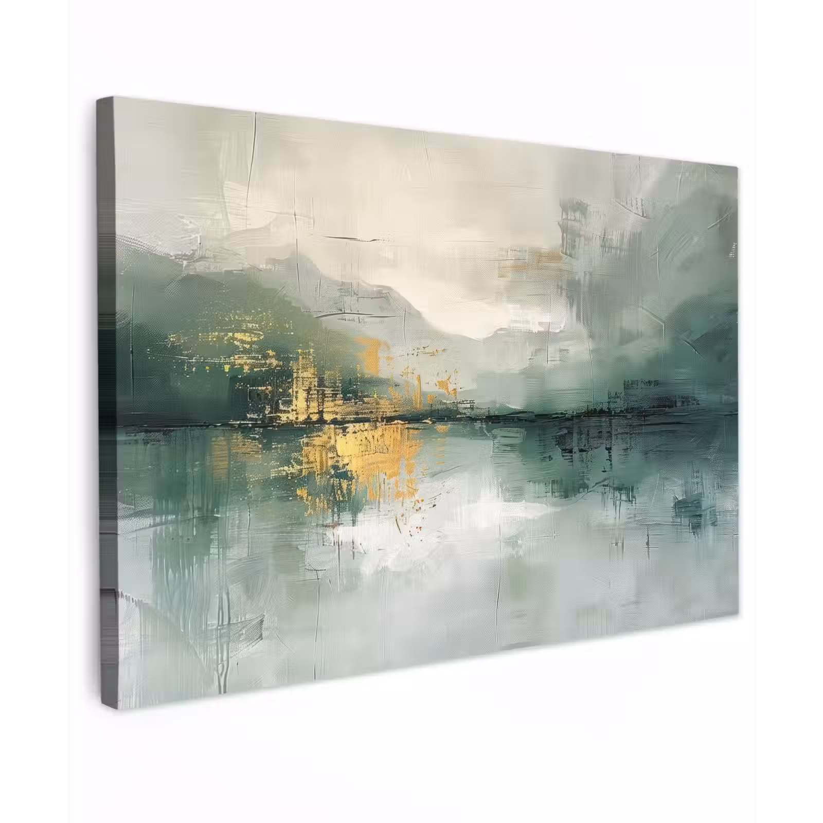 Canvas schilderij - Groen - Modern - Abstract - Goud — 1