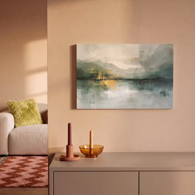 Canvas schilderij - Groen - Modern - Abstract - Goud — 2