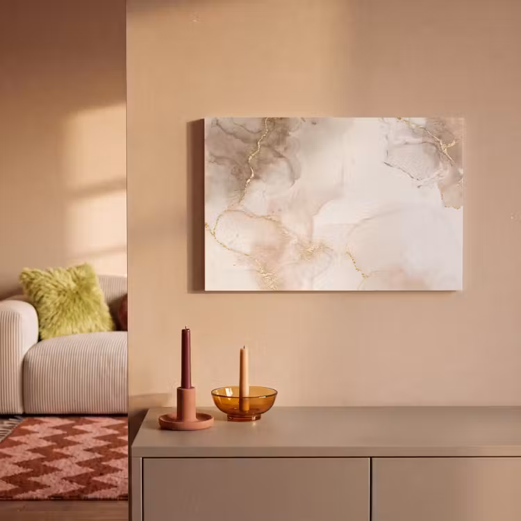 Canvas schilderij - Marmer - Bruin - Gouden — 1