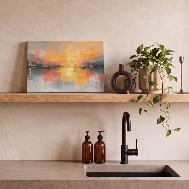 Canvas schilderij - Modern - Abstract - Goud - Roze — 3