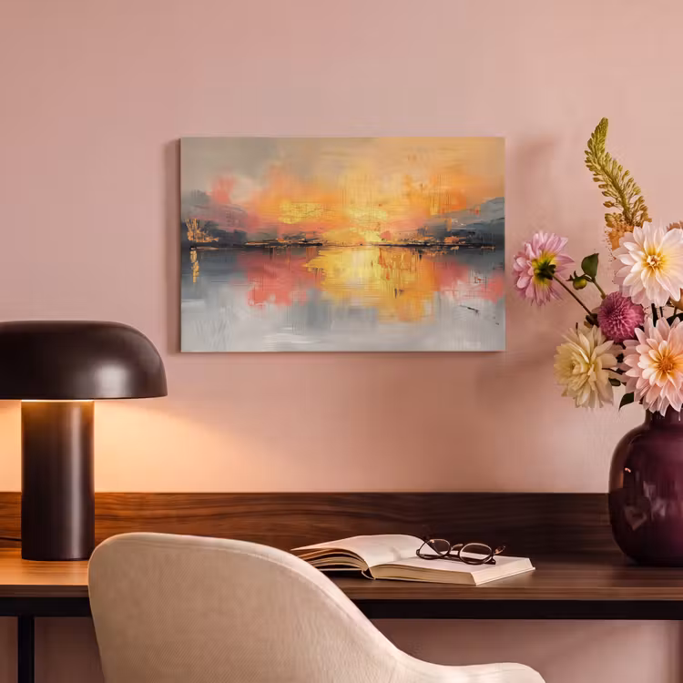 Canvas schilderij - Modern - Abstract - Goud - Roze — 4
