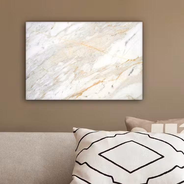 Canvas schilderij - Zwart-wit foto van marmer — 3