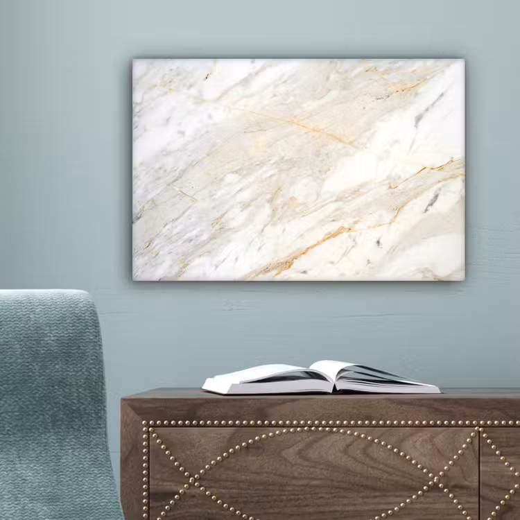 Canvas schilderij - Zwart-wit foto van marmer — 4