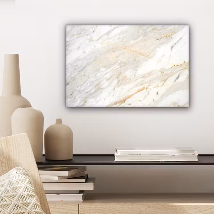 Canvas schilderij - Zwart-wit foto van marmer — 5