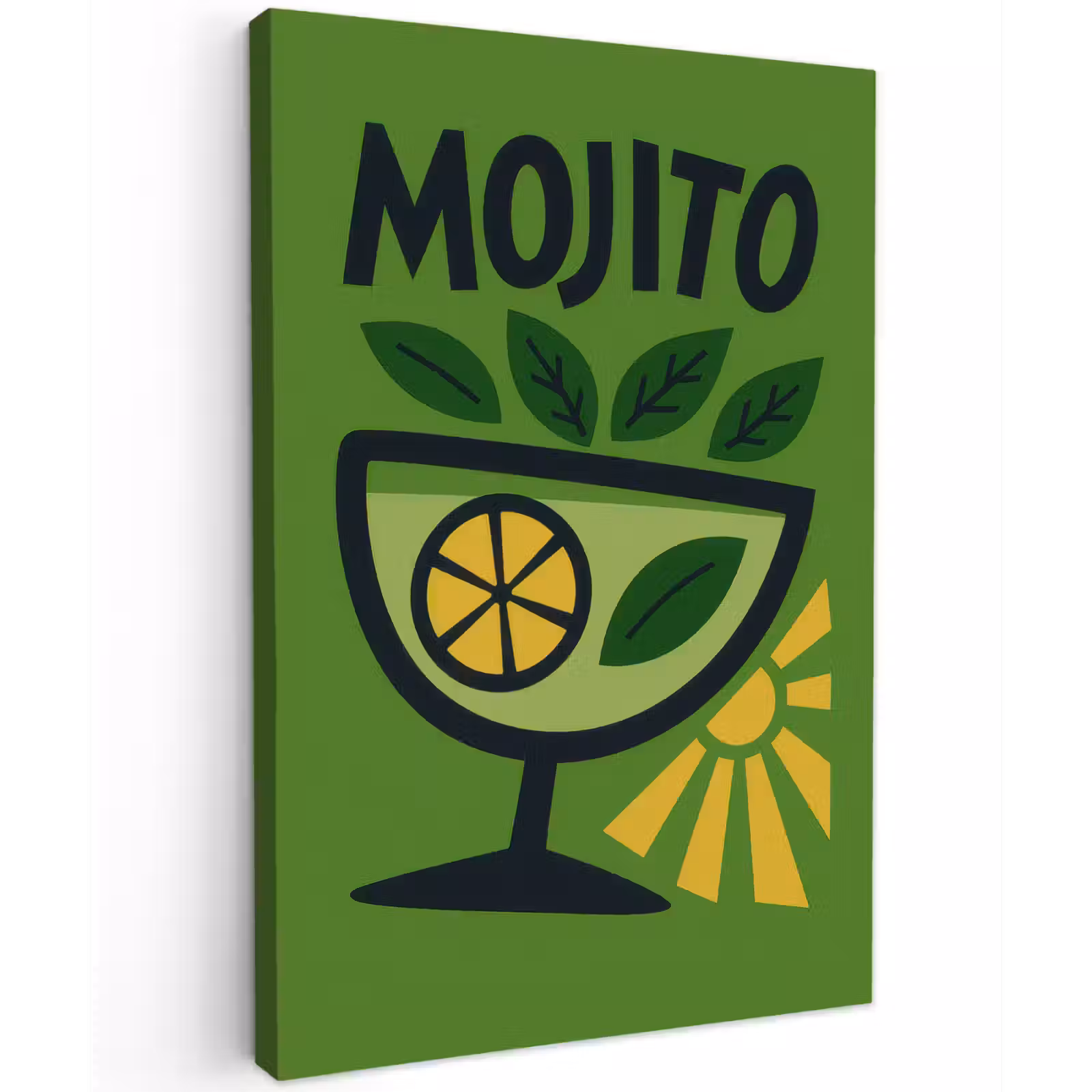 Canvas schilderij - Mojito - Cocktail - Citroen - Groen — 1