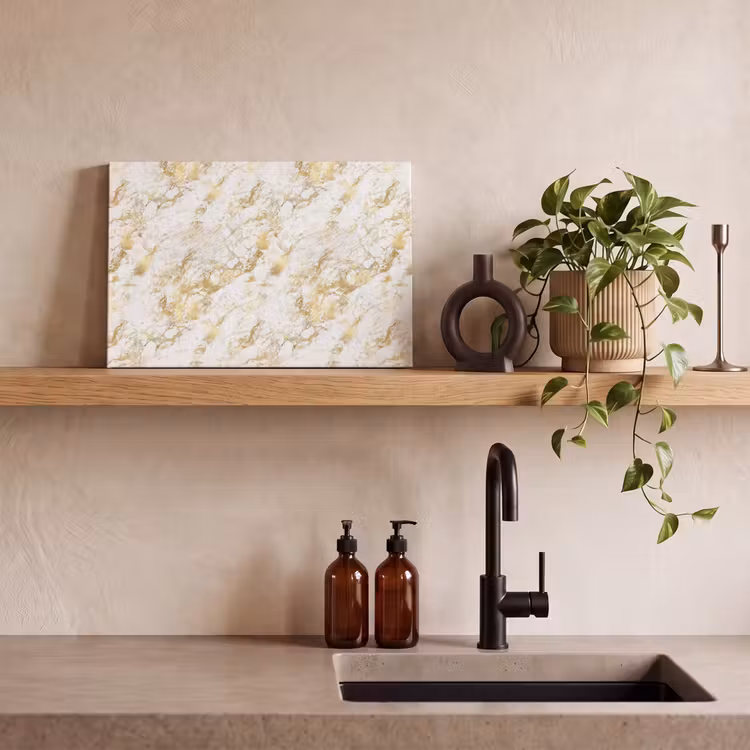Canvas schilderij - Marmer - Goud - Structuur — 2