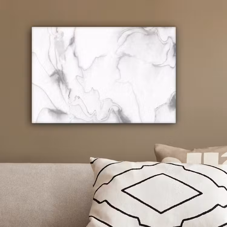 Canvas schilderij - Marmer - Grijs - Wit - Abstract - Marmerlook — 3
