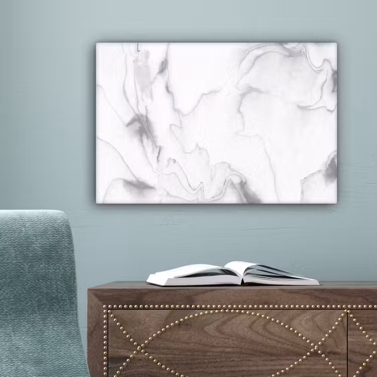 Canvas schilderij - Marmer - Grijs - Wit - Abstract - Marmerlook — 4
