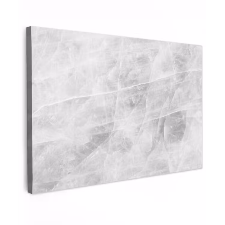 Canvas schilderij - Marmer - Steen - Wit - Luxe - Marmerlook — 1