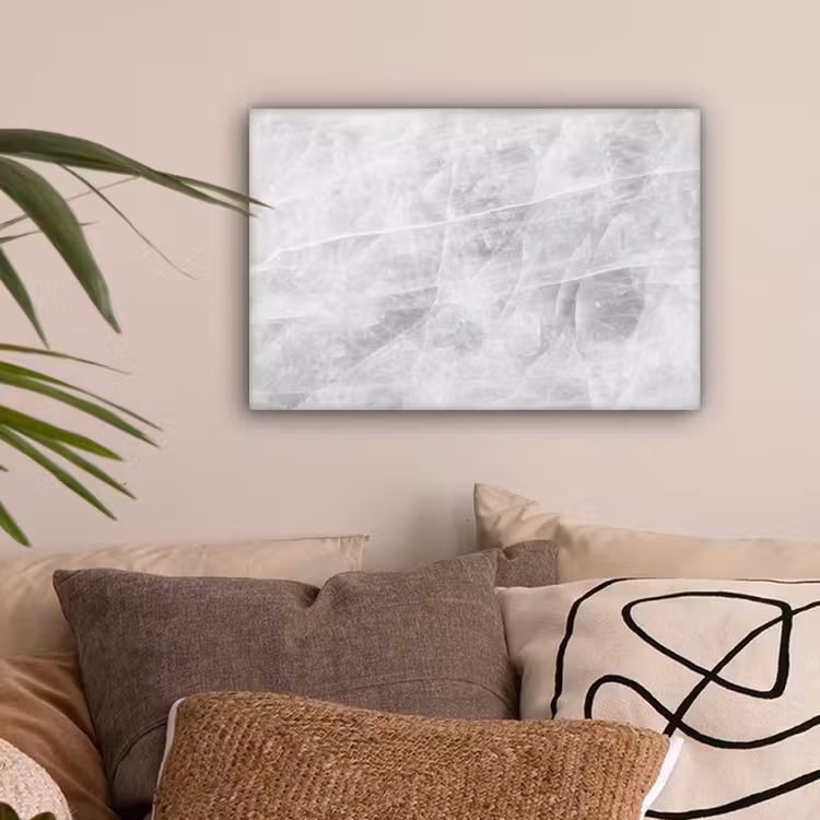 Canvas schilderij - Marmer - Steen - Wit - Luxe - Marmerlook — 2
