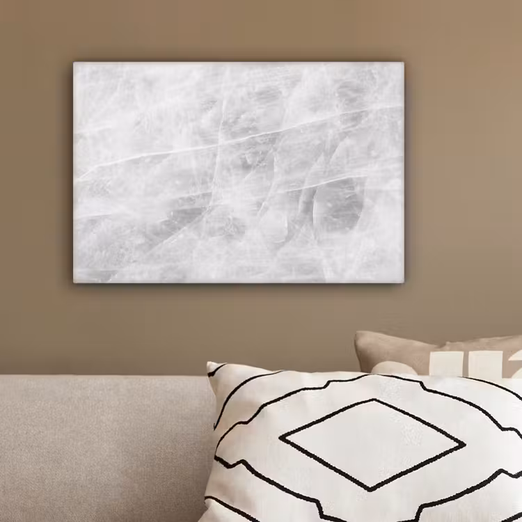Canvas schilderij - Marmer - Steen - Wit - Luxe - Marmerlook — 3