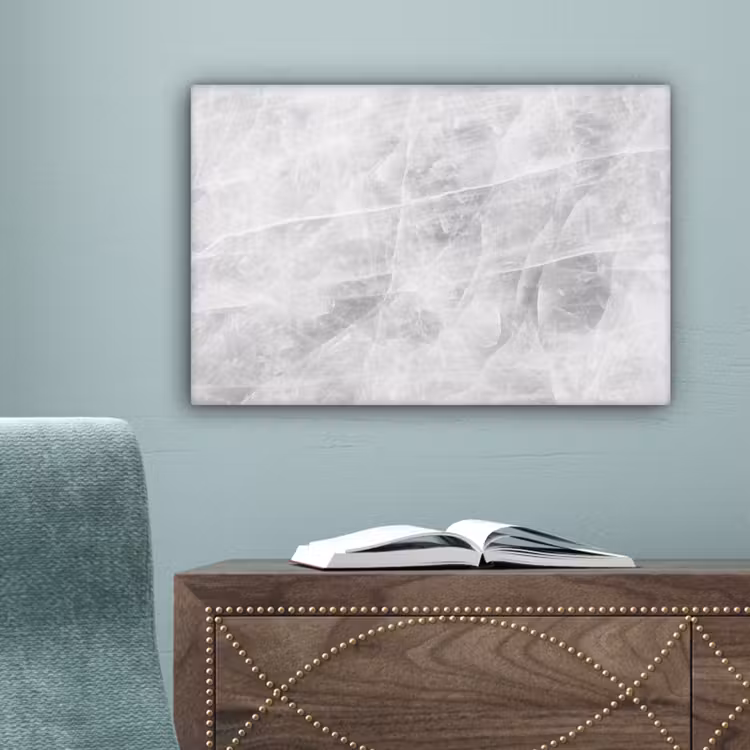 Canvas schilderij - Marmer - Steen - Wit - Luxe - Marmerlook — 4