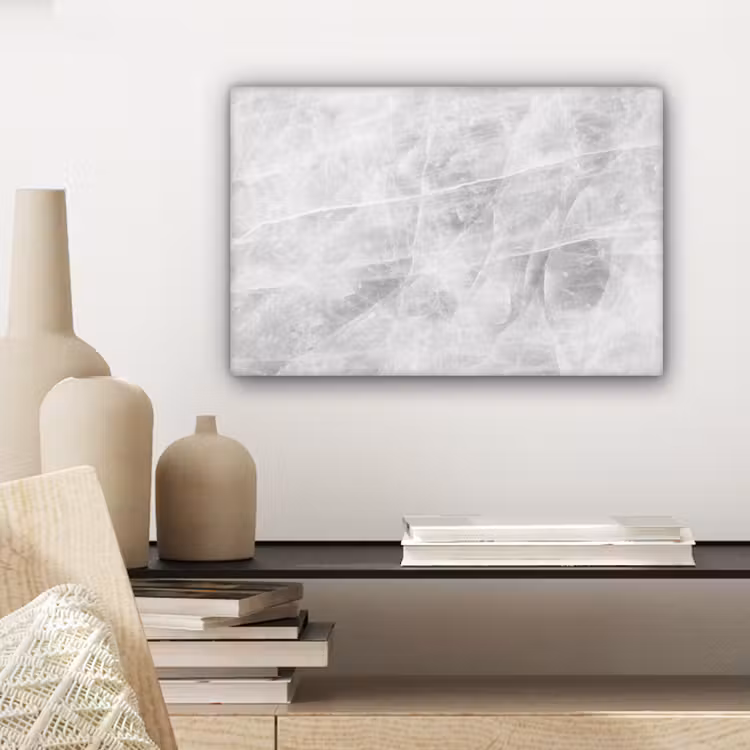 Canvas schilderij - Marmer - Steen - Wit - Luxe - Marmerlook — 5
