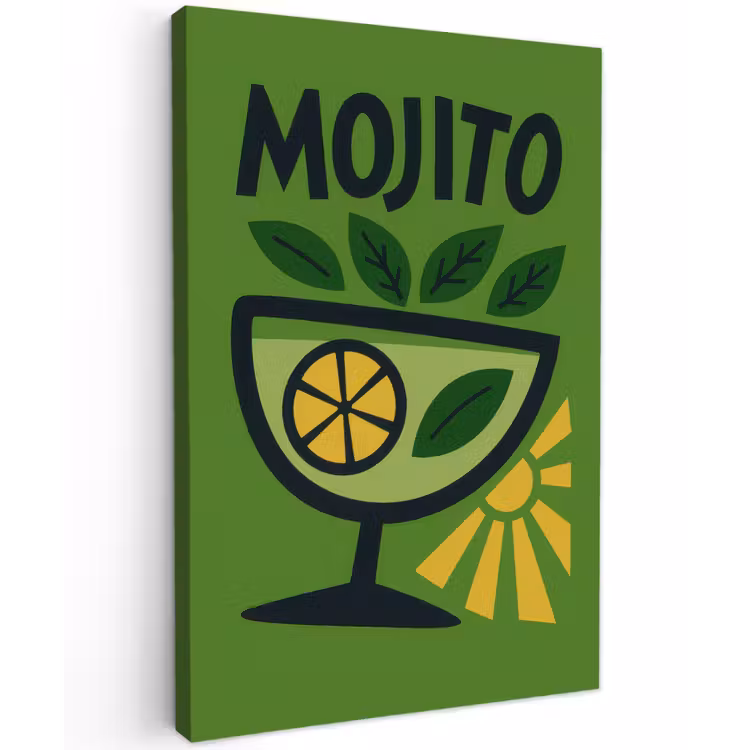 Canvas schilderij - Mojito - Cocktail - Citroen - Groen — 1