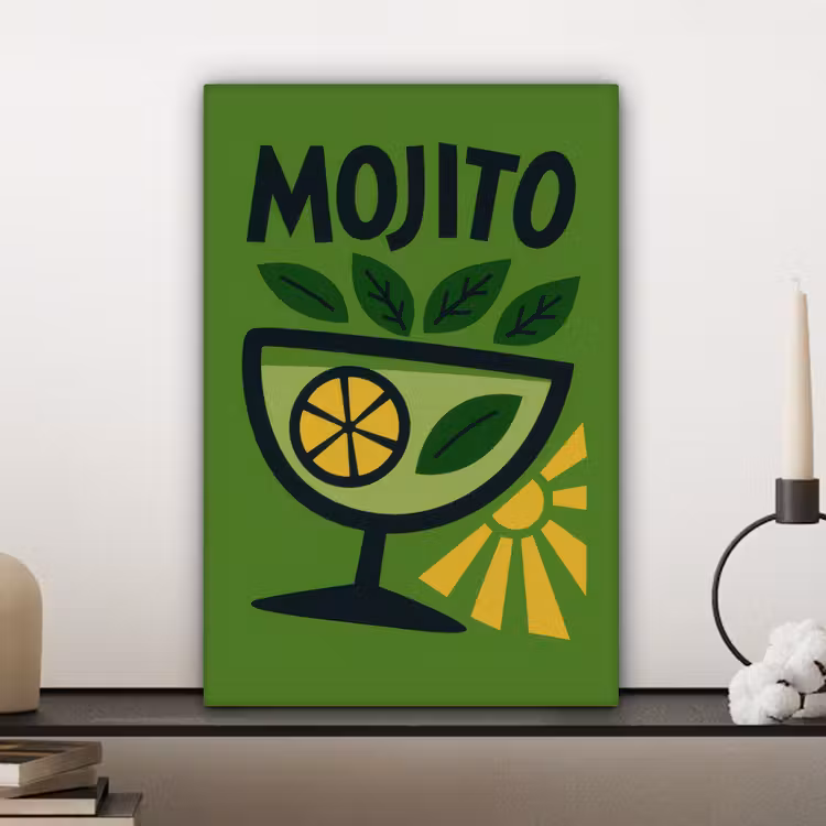 Canvas schilderij - Mojito - Cocktail - Citroen - Groen — 5