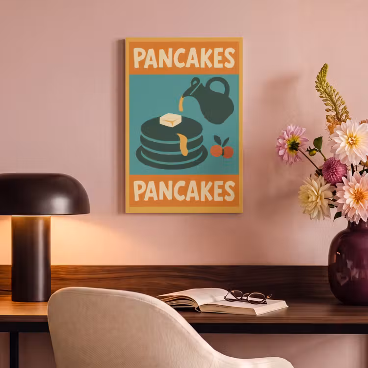 Canvas schilderij - Pannenkoeken - Siroop - Illustratie - Oranje — 4