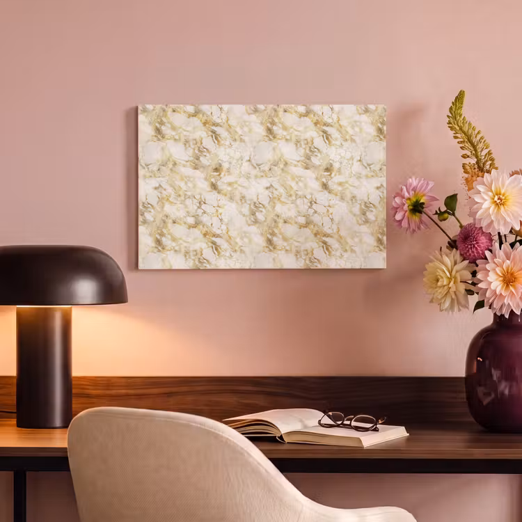Canvas schilderij - Warm - Gouden - Marmer - Patroon — 3