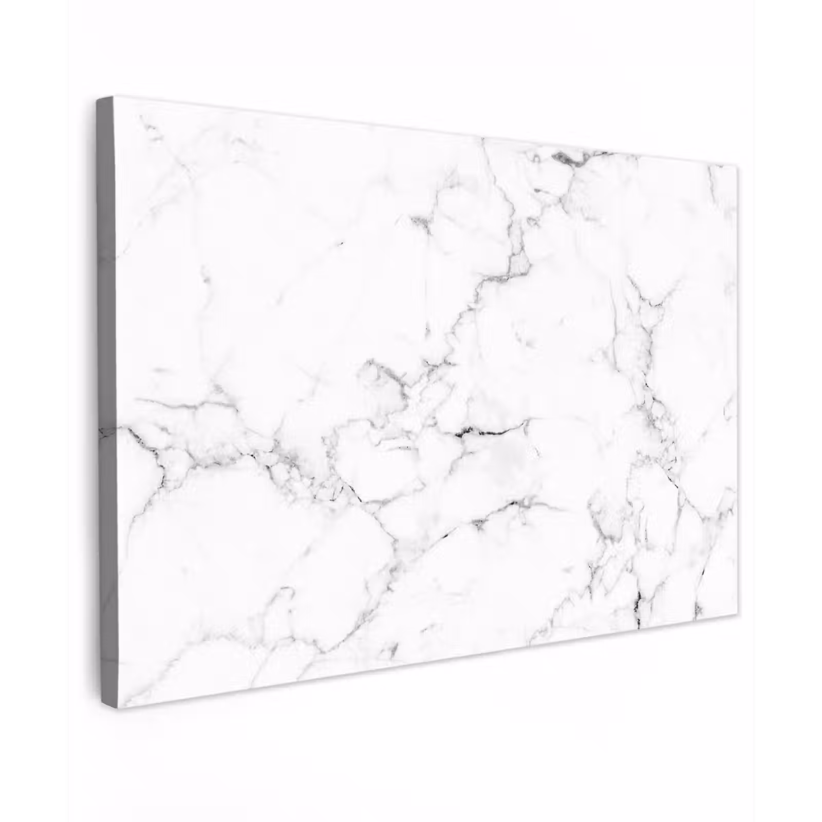 Canvas schilderij - Marmer - Wit - Grijs - Luxe - Marmerlook - Structuur — 1